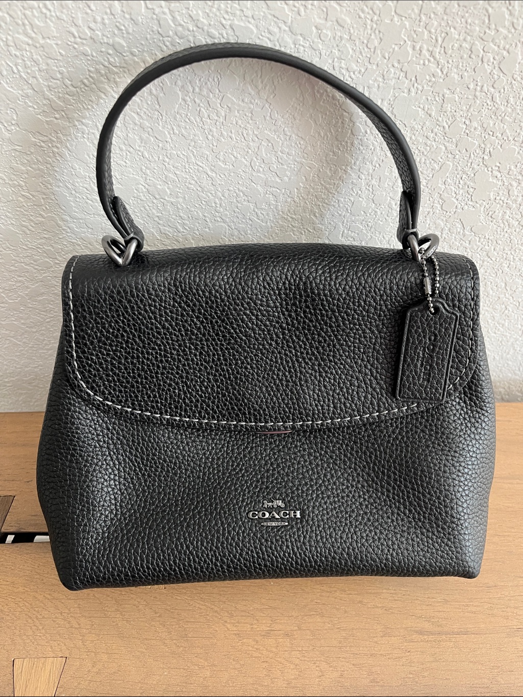 Coach Black Pebbled Leather Top Handle Handbag. Omg - Super Soft Leather!